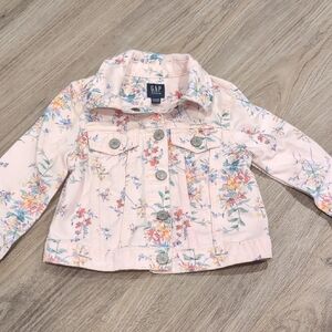 GAP Kids Pink Floral Jean Jacket Size 2t